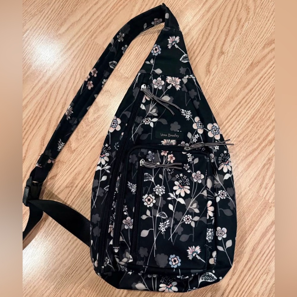 Vera Bradley Black Floral Crossbody Sling